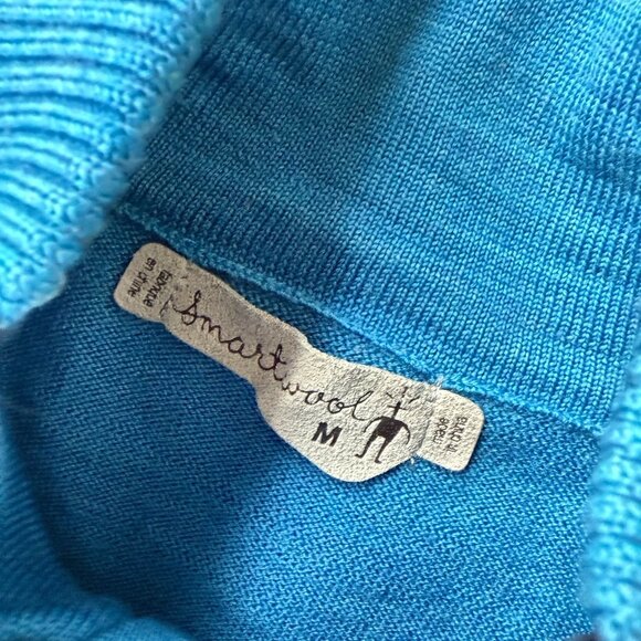 Smartwool Men’s Medium Blue Merino Wool Full Zip Sweater Jacket Midlayer - Picture 3 of 5